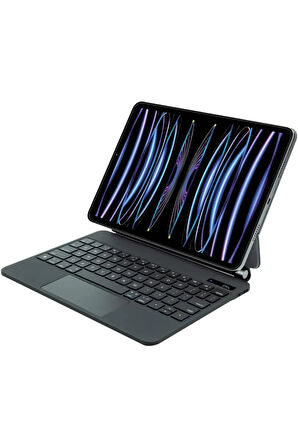 Kablosuz Klavye KB09 - iPad 10.9''/11'' Uyumlu, Touchpad’li, Dijital Ekranlı, Türkçe Q, Şarjlı