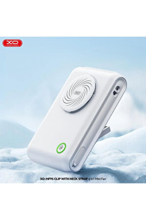6in1 Taşınabilir Mini Fan – 2000mAh, Klipsli, 9 Saat Çalışma, 3 Hız Modu, Katlanabilir, MF95