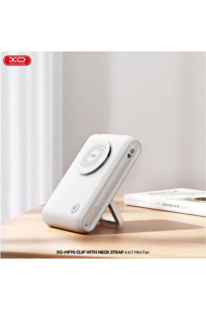6in1 Taşınabilir Mini Fan – 2000mAh, Klipsli, 9 Saat Çalışma, 3 Hız Modu, Katlanabilir, MF95