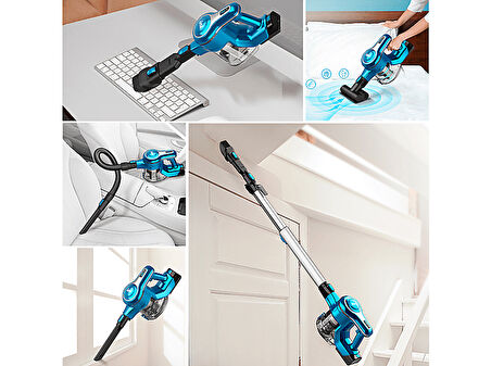 INSE S63 Cordless Vacuum Cleaner Şarjlı Dikey Süpürge Mavi