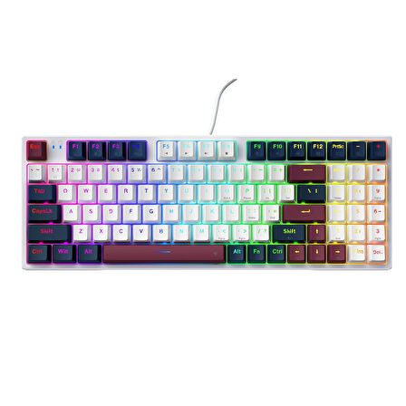 Machenike K500 Pro-B94 Kablolu Silver Switch RGB Beyaz İngilizce Gaming Klavye