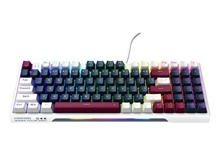 Machenike K500 Pro-B94 Kablolu Silver Switch RGB Mavi İngilizce Gaming Klavye