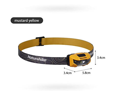 Naturehike Hakino 210 Lümen Kafa Lambası Mustard Yellow
