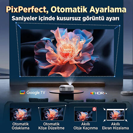 Vankyo Performance V700G Android Google TV HDR10+ 4K Destekli Projeksiyon Cihazı +Auto Focus+Auto Keystone+6G WiFi+5.2 Bluetooth+300İnç Yansıtma+Hifi Dolby Ses Sistemi+PS5/PS4/XBOX
