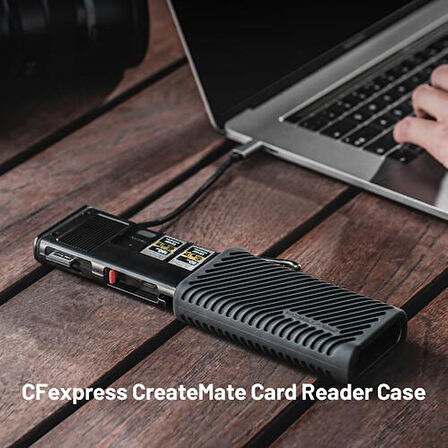 PGYTECH CreateMate CFexpress Type B/SD Kart Okuyucu Kutusu (Klasik Siyah)