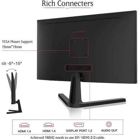 Koorui 24E4 24" 1 ms Full HD 165 Hz Oyuncu Monitörü Teşhir