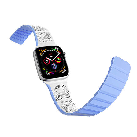 Apple Watch 7 41mm Kordon Youngkit Technological Magnetik Tak Çıkar Silikon Strap Kayış