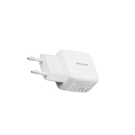 Ricomm 25W GaN USB-C + USB-A Şarj Aleti iPhone & iPad & Xiaomi Uyumlu Samsung PPS PD Hızlı Şarj Cihazı + 2 Metre Type-C 60W Şarj Kablosu
