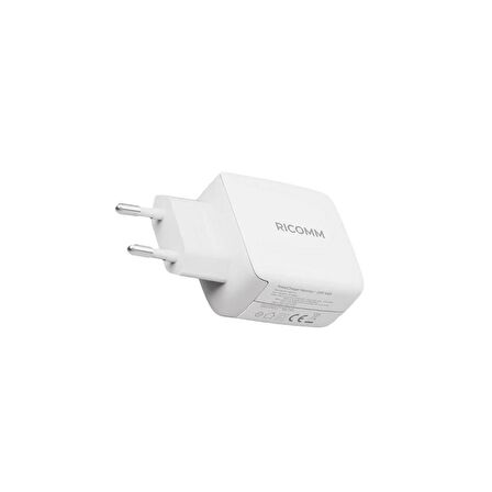 Ricomm 65W GaN USB-C + USB-A Şarj Aleti iPhone & iPad & Macbook &Samsung & Notebook Hızlı Şarj Cihazı + 2 Metre 100W Type-C Şarj Kablosu