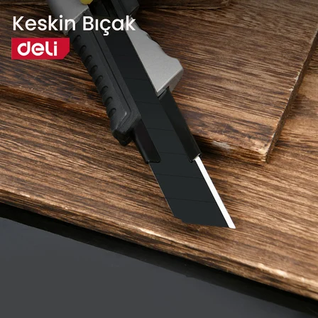 DELI Profesyonel 18 mm SK2 Kırılabilir Maket Bıçağı | Alüminyum Alaşımlı Gövde