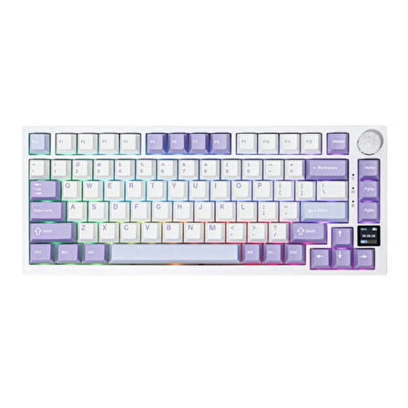 AJAZZ AK820 Pro White Purple Gift Switch RGB Kablosuz Hotswap Mekanik Gaming Klavye