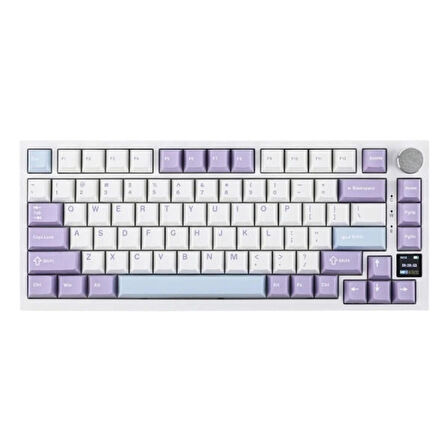 AJAZZ AK820 Pro White Purple Gift Switch RGB Kablosuz Hotswap Mekanik Gaming Klavye