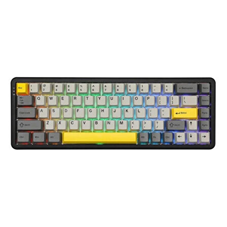 AJAZZ AK680 Max Gri Front Printed Magnetic Rice Manyetik Switch RGB Hotswap Mekanik Gaming Klavye