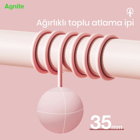 Agnite Elektronik Sayaçlı Çelik Atlama İpi, Pembe