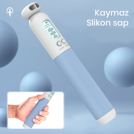 Agnite Elektronik Sayaçlı Çelik Atlama İpi, Pembe