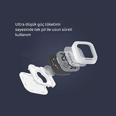 RossClean Smile Dijital Termometre LCD Ekranlı Yüksek Hassasiyetli Sıcaklık ve Nem Ölçer