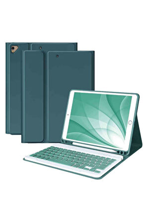 iPad 10.2 7/8/9 Nesil Uyumlu A2197, A2270, A2602 Klavyeli Tablet Kılıfı
