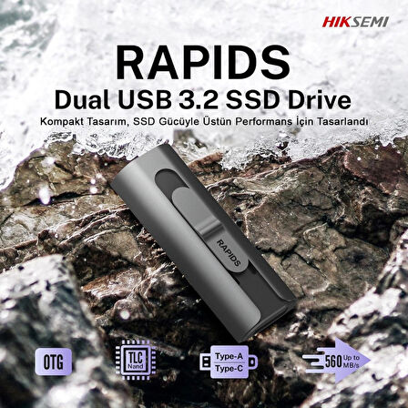 Hiksemi Rapids Pro S1000 Dual 512 GB USB 3.2 Gen 2 Taşınabilir SSD