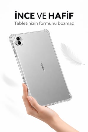Honor Pad 10 12.1 İnç Şeffaf Antişok Tablet Kılıfı – Darbe Emici Köşe Korumalı Esnek Silikon Kılıf
