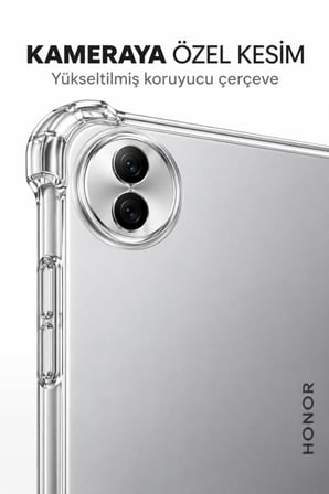 Honor Pad 10 12.1 İnç Şeffaf Antişok Tablet Kılıfı – Darbe Emici Köşe Korumalı Esnek Silikon Kılıf