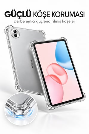 Honor Pad 10 12.1 İnç Şeffaf Antişok Tablet Kılıfı – Darbe Emici Köşe Korumalı Esnek Silikon Kılıf