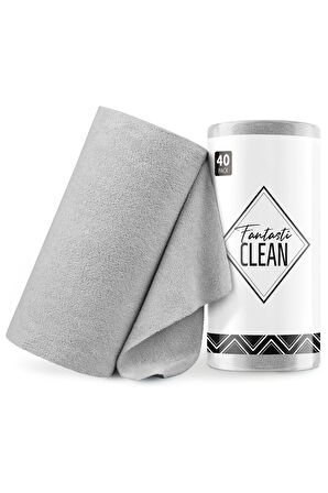 Çok Amaçlı Rulo Mikrofiber Temizlik Bezi 30x30 40 Yapraklı Gri