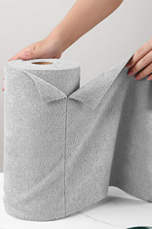 Çok Amaçlı Rulo Mikrofiber Temizlik Bezi 30x30 40 Yapraklı Gri