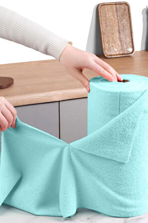 Çok Amaçlı Rulo Mikrofiber Temizlik Bezi 30x30 40 Yapraklı Mavi