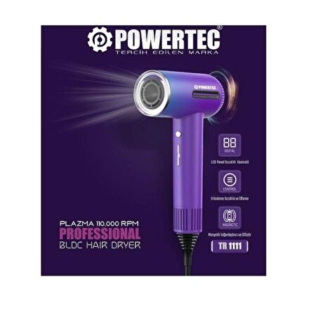 Powertec TR-1111 Delux Plazma Digital Fön Makinası