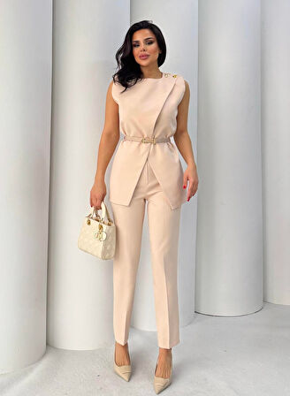 Vatkalı Ceket Pantolon İkili Takım