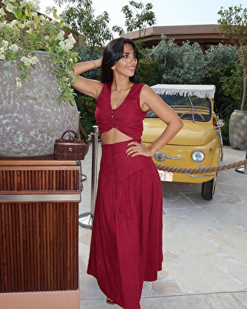 DÜĞME DETAYLI İKİLİ TAKIM