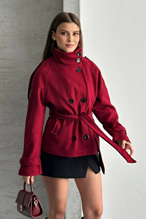 DÜĞMELİ KUŞAKLI KAŞE KISA KABAN