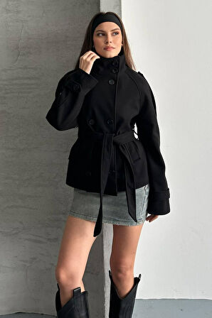 DÜĞMELİ KUŞAKLI KAŞE KISA KABAN