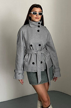 DÜĞMELİ KUŞAKLI KAŞE KISA KABAN