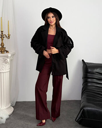 APOLET KUŞAK DETALI KAŞE KABAN