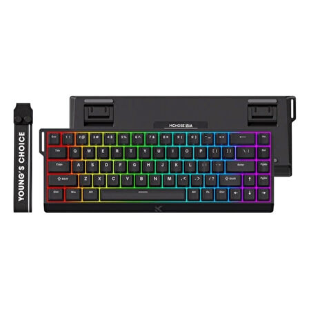 MCHOSE Ace 68 E-sport Black %65 Hall Effect Ice Blue Manyetik Switch RGB Hotswap Mekanik Gaming Klavye (MC-Ace68-8)
