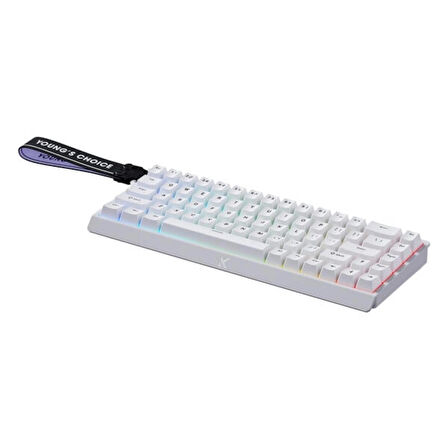 MCHOSE Ace68 E-sport White %65 Hall Effect Ice Blue Manyetik Switch RGB Hotswap Mekanik Gaming Klavye (MC-Ace68-15)