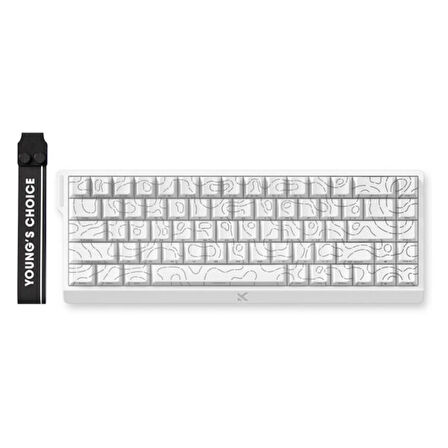 MCHOSE Ace68 E-sport White Topographic %65 Hall Effect Uranus Manyetik Switch eSports RGB Hotswap Mekanik Gaming Klavye (MC-Ace68-16)