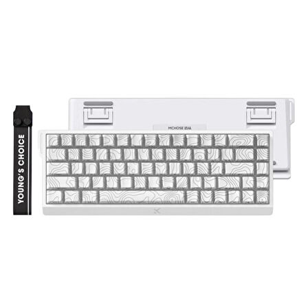 MCHOSE Ace68 E-sport White Topographic %65 Hall Effect Uranus Manyetik Switch eSports RGB Hotswap Mekanik Gaming Klavye (MC-Ace68-16)