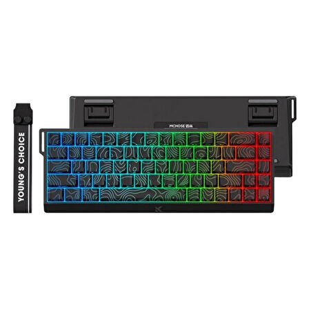 MCHOSE Ace68 E-sport Black Topographic %65 Hall Effect Uranus Manyetik Switch eSports RGB Hotswap Mekanik Gaming Klavye (MC-Ace68-20)