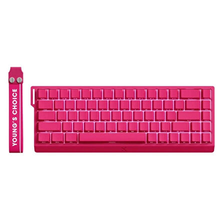 MCHOSE Ace68 E-sport Rose Red %65 Hall Effect Uranus Manyetik Switch eSports RGB Hotswap Mekanik Gaming Klavye (MC-Ace68-24)