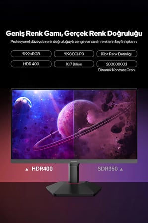 Koorui 27" G2721E 320Hz 1ms IPS QHD 2K Pivot Gaming Monitör