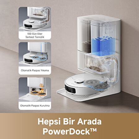 D20 Ultra Robot Süpürge Beyaz, 13,000Pa Emiş Gücü, DuoScrub™ Paspaslama Sistemi