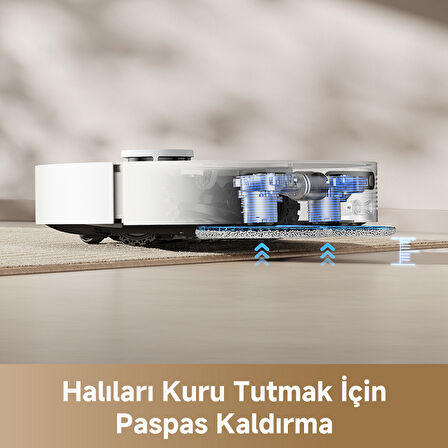 D20 Ultra Robot Süpürge Beyaz, 13,000Pa Emiş Gücü, DuoScrub™ Paspaslama Sistemi