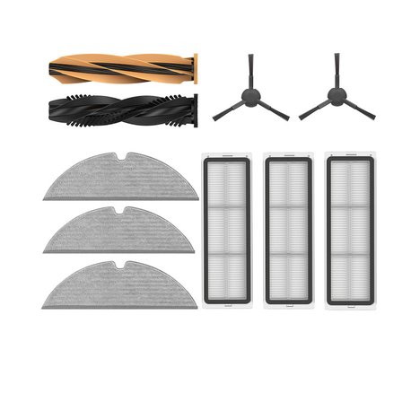 Dreame Robot Süpürge Aksesuar Seti 1 x Ana Fırça(TroboWave™ Dolanma Önleyici İkili Fırça) + 2 x Yan Fırça + 3 x Toz Kutusu Filtresi + 3 x Paspas Pedleri içerir D20 için