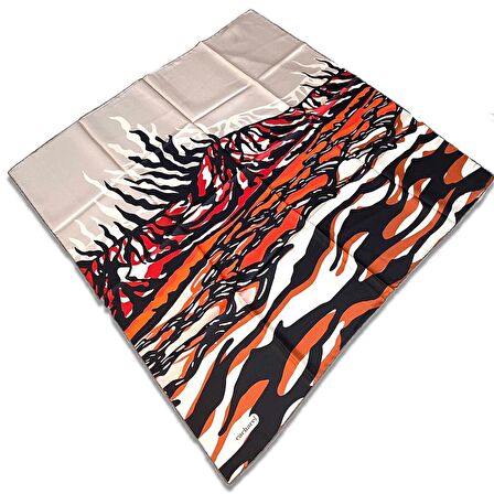 Cacharel Renkli Zebra Desen Tivil İpek Eşarp 7825313-931