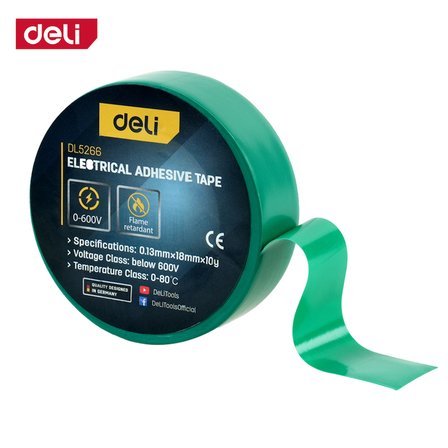 Elektrik Yalıtım Bandı 0.13mm 18mm 10m Yeşil İzolasyon Bandı