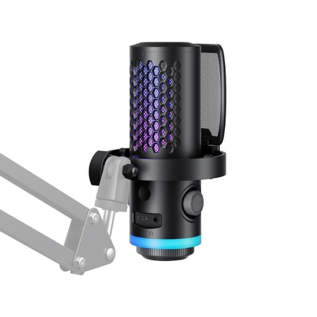 BOYA CastMic G40B RGB Aydınlatmalı Gürültü Engellemeli USB Mikrofon ve Boom Arm Set