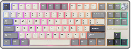 Royal Kludge R87 Pro Beyaz/Gri TKL Kablolu US Gaming Klavye