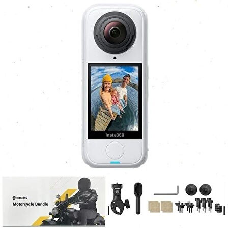 Insta360 X5 Aksiyon Kamerası - Motosiklet Kiti Beyaz